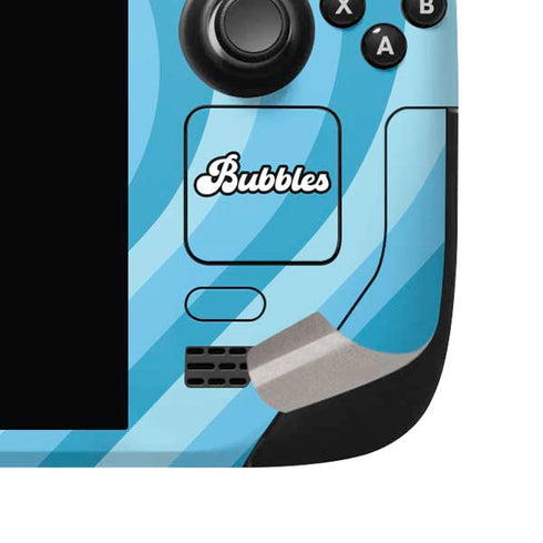 Cartoon Network Powerpuff Girls Bubbles Blue Hearts Steam Deck Handheld Gaming Computer OLED Skin