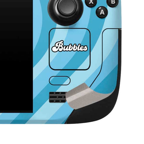 Cartoon Network Powerpuff Girls Bubbles Blue Hearts Steam Deck Handheld Gaming Computer Skin