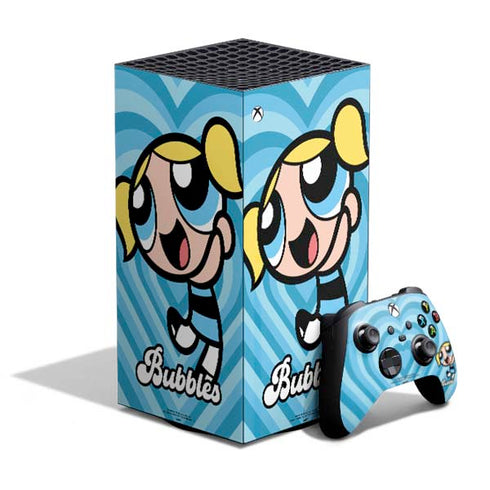 Cartoon Network Powerpuff Girls Bubbles Blue Hearts XBox Series X Digital Edition Bundle Skin
