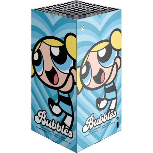 Cartoon Network Powerpuff Girls Bubbles Blue Hearts XBox Series X Digital Edition Console Skin