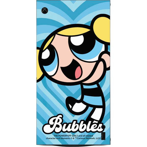 Cartoon Network Powerpuff Girls Bubbles Blue Hearts XBox Series X Digital Edition Console Skin