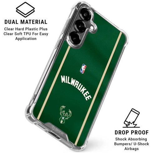 NBA Milwaukee Bucks Jersey Galaxy S26 Clear Case