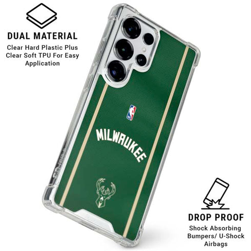 NBA Milwaukee Bucks Jersey Galaxy S26 Ultra Clear Case