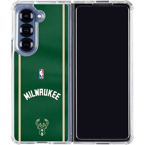 NBA Milwaukee Bucks Jersey Galaxy Z Fold7 Clear Case