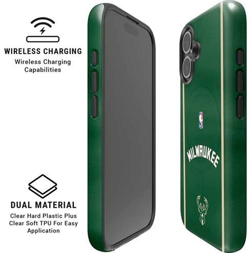 NBA Milwaukee Bucks Jersey iPhone 16 Magsafe Impact Case