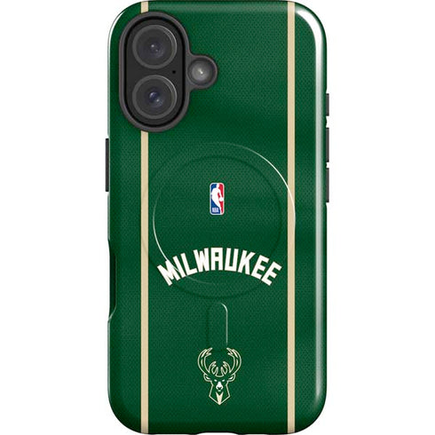 NBA Milwaukee Bucks Jersey iPhone 16 Plus Magsafe Impact Case