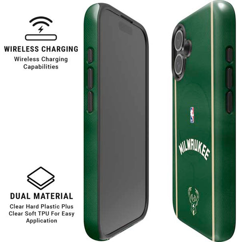NBA Milwaukee Bucks Jersey iPhone 16 Plus Magsafe Impact Case