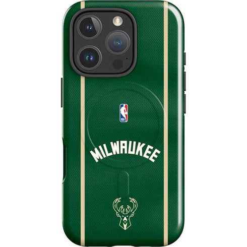 NBA Milwaukee Bucks Jersey iPhone 16 Pro Max Magsafe Impact Case