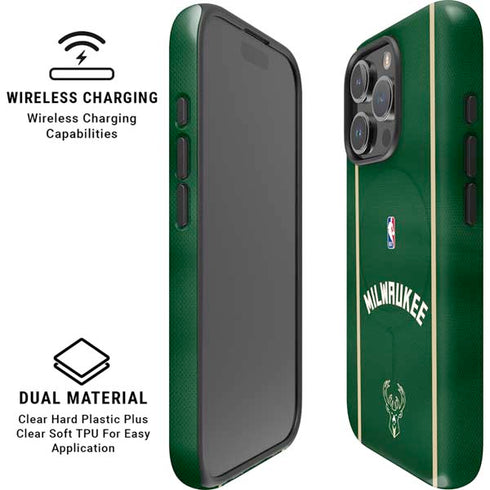 NBA Milwaukee Bucks Jersey iPhone 16 Pro Max Magsafe Impact Case
