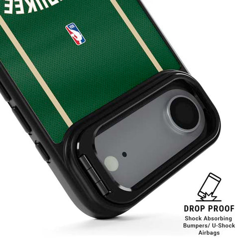 NBA Milwaukee Bucks Jersey iPhone 17 Air Kickstand Case