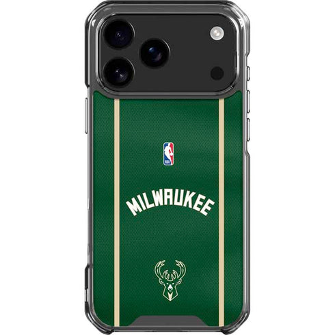 NBA Milwaukee Bucks Jersey iPhone 17 Pro Max Clear Case