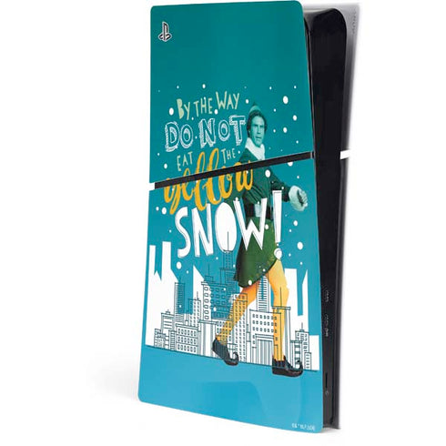 Elf Buddy Don’t Eat Yellow Snow PS5 Slim Digital Edition Console Skin