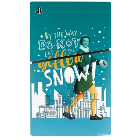 Elf Buddy Don’t Eat Yellow Snow PS5 Slim Digital Edition Console Skin