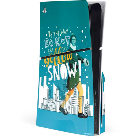 Elf Buddy Don’t Eat Yellow Snow PS5 Slim Disk Console Skin