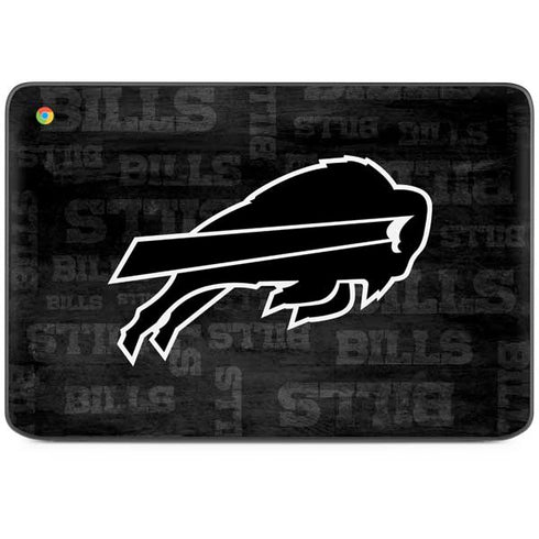 NFL Buffalo Bills Black & White HP Chromebook Skin