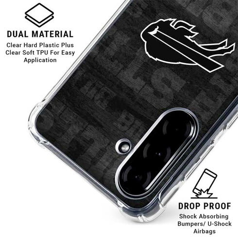 NFL Buffalo Bills Black & White Galaxy A36 5G Clear Case