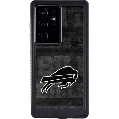 NFL Buffalo Bills Black & White Galaxy S24 Ultra Waterproof Case