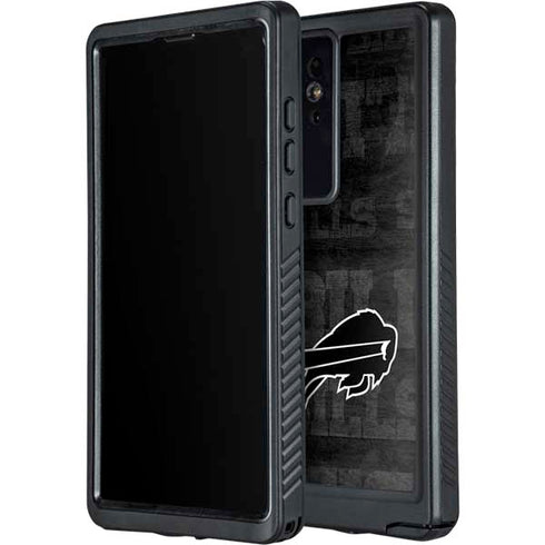 NFL Buffalo Bills Black & White Galaxy S24 Ultra Waterproof Case
