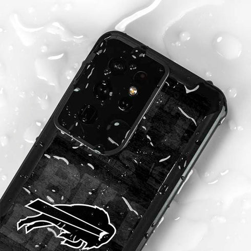 NFL Buffalo Bills Black & White Galaxy S24 Ultra Waterproof Case