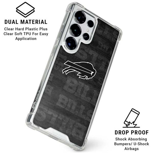 NFL Buffalo Bills Black & White Galaxy S25 Ultra Clear Case