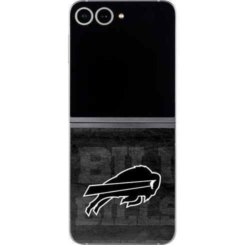 NFL Buffalo Bills Black & White Galaxy Z Flip6 Skin