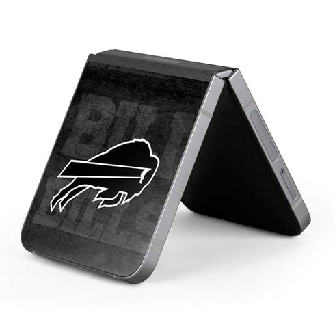 NFL Buffalo Bills Black & White Galaxy Z Flip6 Skin