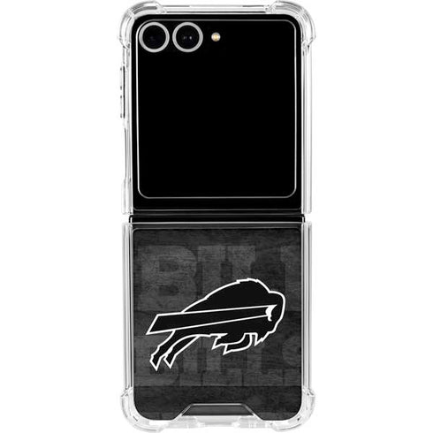 NFL Buffalo Bills Black & White Galaxy Z Flip7 Clear Case
