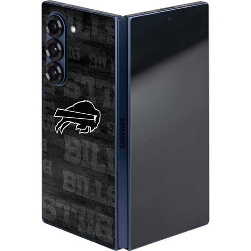 NFL Buffalo Bills Black & White Galaxy Z Fold6 Skin