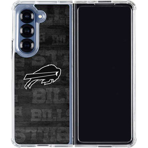 NFL Buffalo Bills Black & White Galaxy Z Fold7 Clear Case