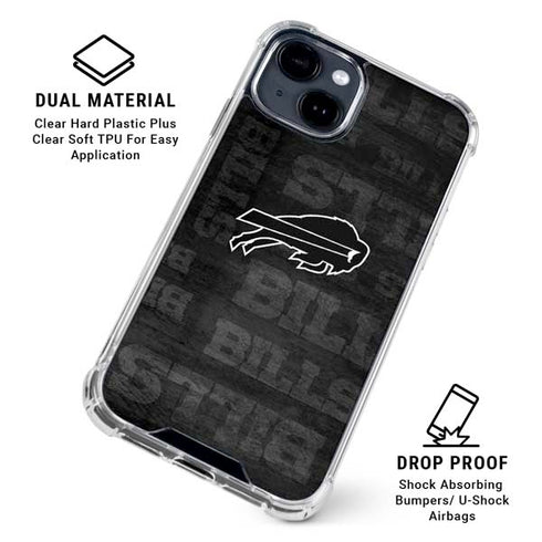 NFL Buffalo Bills Black & White iPhone 15 Clear Case