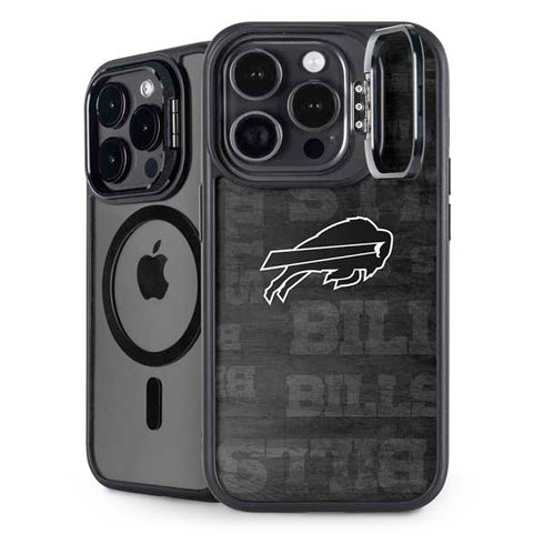 NFL Buffalo Bills Black & White iPhone 15 Pro Max Kickstand Case
