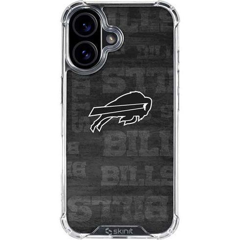 NFL Buffalo Bills Black & White iPhone 16 Clear Case