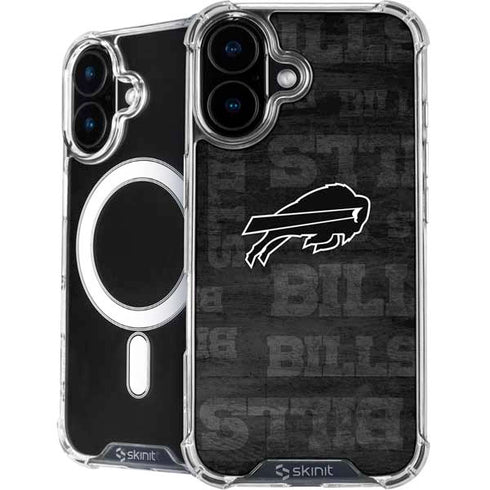 NFL Buffalo Bills Black & White iPhone 16 MagSafe Case