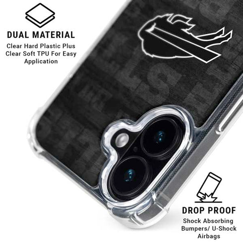 NFL Buffalo Bills Black & White iPhone 16 MagSafe Case