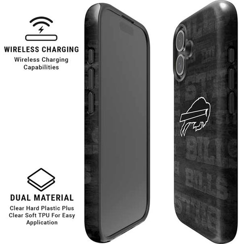 NFL Buffalo Bills Black & White iPhone 16 Magsafe Impact Case