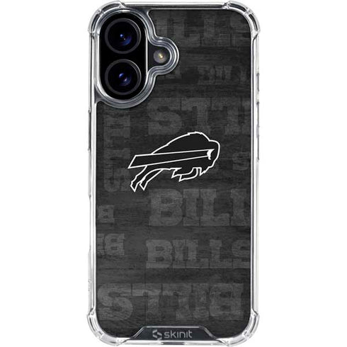 NFL Buffalo Bills Black & White iPhone 16 Plus Clear Case