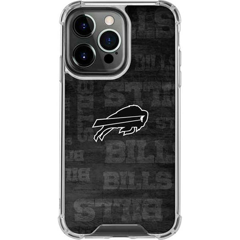 NFL Buffalo Bills Black & White iPhone 16 Pro Clear Case