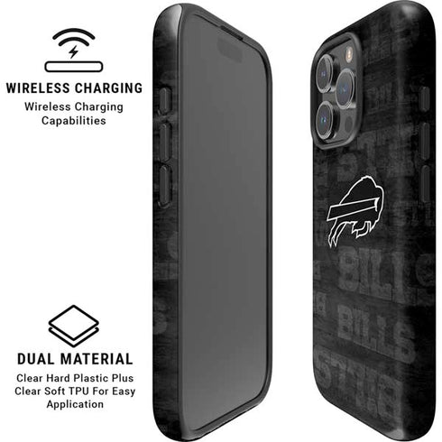 NFL Buffalo Bills Black & White iPhone 16 Pro Magsafe Impact Case