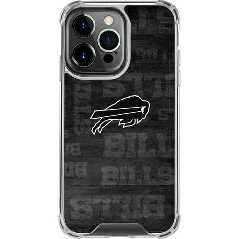 NFL Buffalo Bills Black & White iPhone 16 Pro Max Clear Case