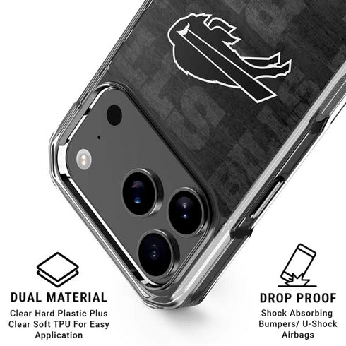 NFL Buffalo Bills Black & White iPhone 17 Pro Max Clear Case