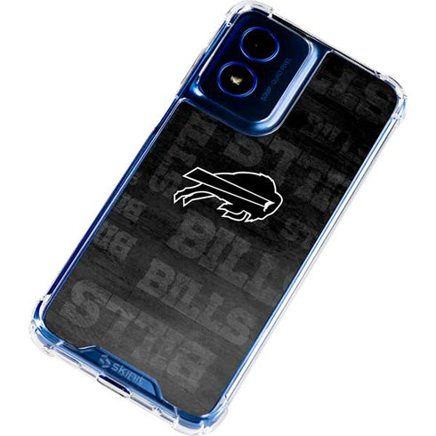 NFL Buffalo Bills Black & White Moto G Play 4G (2024) Clear Case