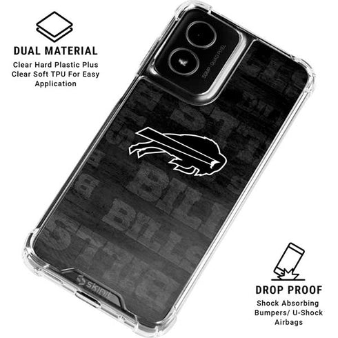 NFL Buffalo Bills Black & White Moto G Power 5G (2024) Clear Case