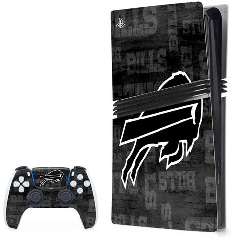 NFL Buffalo Bills Black & White PS5 Pro Bundle Skin