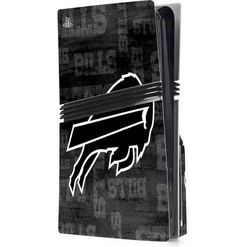 NFL Buffalo Bills Black & White PS5 Pro Disk Console Skin
