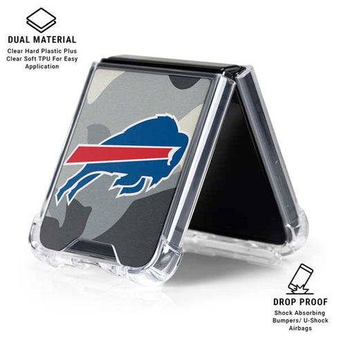NFL Buffalo Bills Camo Galaxy Z Flip6 Clear Case