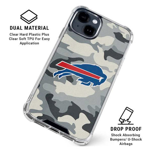 NFL Buffalo Bills Camo iPhone 15 Clear Case