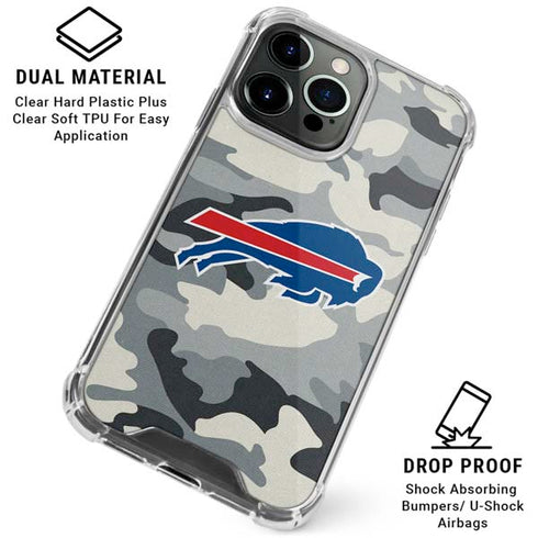 NFL Buffalo Bills Camo iPhone 16 Pro Max Clear Case