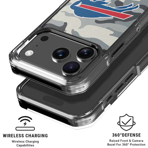 NFL Buffalo Bills Camo iPhone 18 Pro Clear Case