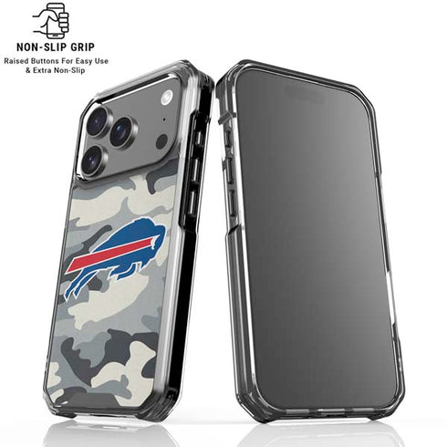 NFL Buffalo Bills Camo iPhone 18 Pro Clear Case