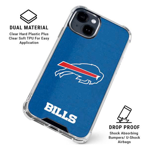 NFL Buffalo Bills Distressed iPhone 15 Clear Case